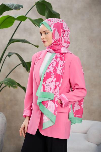 Nature Fulya Soft Şal Yeşil Pembe 3041-04