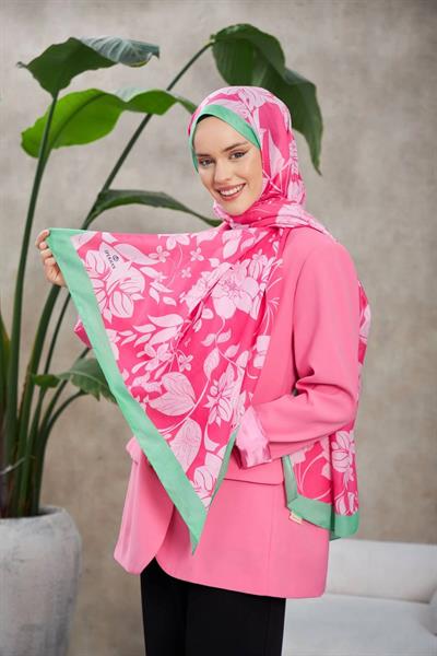 Nature Fulya Soft Şal Yeşil Pembe 3041-04