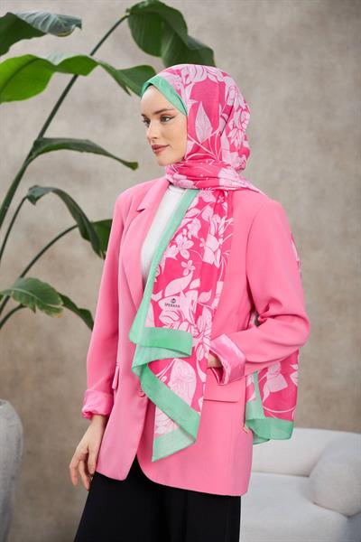 Nature Fulya Soft Şal Yeşil Pembe 3041-04
