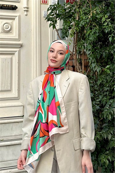 Nature Lilyum Soft Şal Yeşil Gri 3036-06