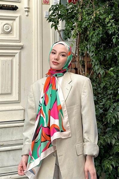 Nature Lilyum Soft Şal Yeşil Gri 3036-06