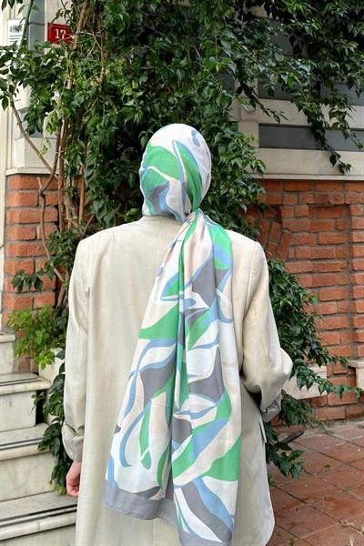 Nature Lilyum Soft Şal Yeşil Gri 3036-16
