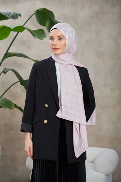 Neo Kazayağı Desen İpeksi Jakar Şal Gümüş 9010-02