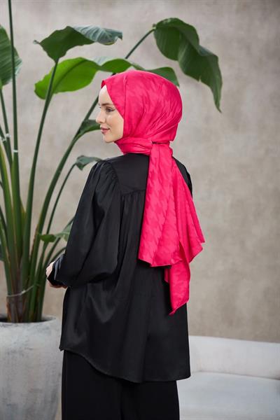 Neo Kazayağı Desen İpeksi Jakar Şal Pembe 9010-01