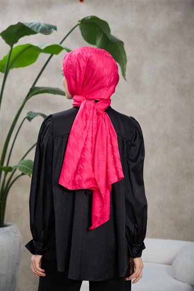 Neo Kazayağı Desen İpeksi Jakar Şal Pembe 9010-01