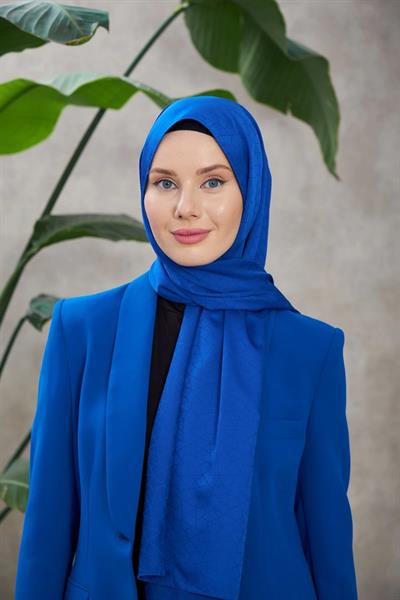 Novvela Desen İpeksi Jakar Şal Lacivert 9008-14