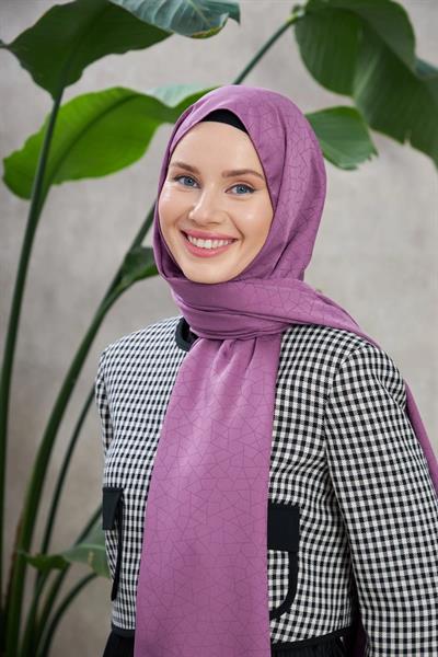 Novvela Desen İpeksi Jakar Şal Menekşe 9008-21