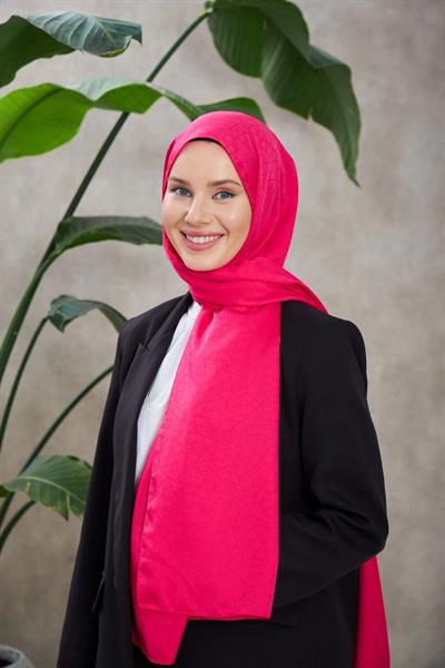 Novvela Desen İpeksi Jakar Şal Pembe 9008-01