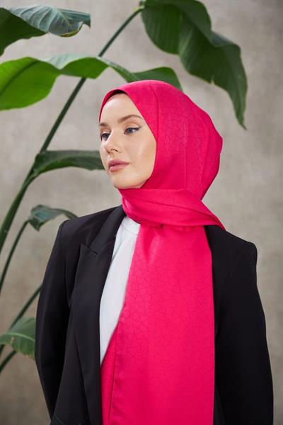 Novvela Desen İpeksi Jakar Şal Pembe 9008-01