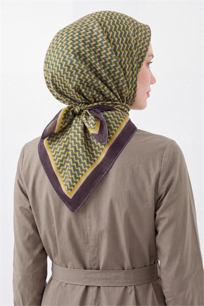 Olinda İpek Eşarp Herringbone Koyu Vizon