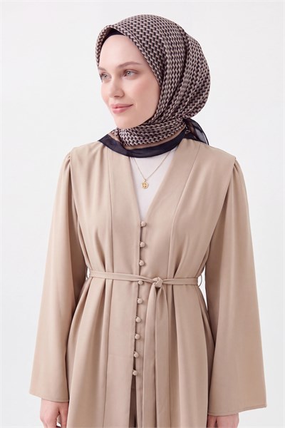 Olinda İpek Eşarp Herringbone Mocha Mousse