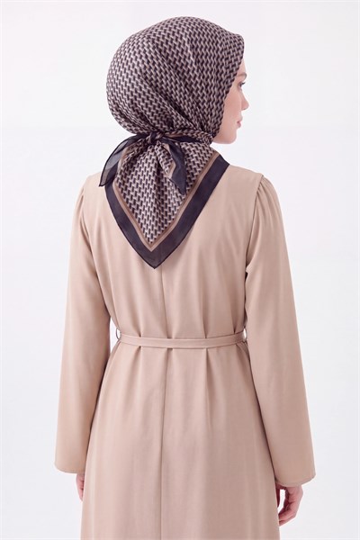 Olinda İpek Eşarp Herringbone Mocha Mousse