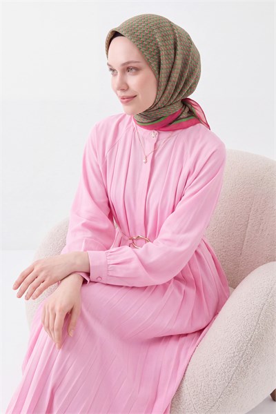 Olinda İpek Eşarp Herringbone Pembe
