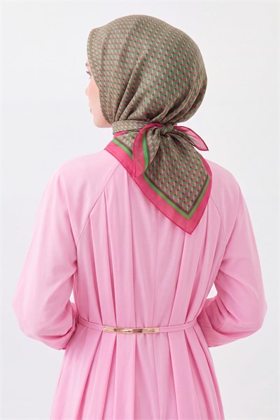 Olinda İpek Eşarp Herringbone Pembe