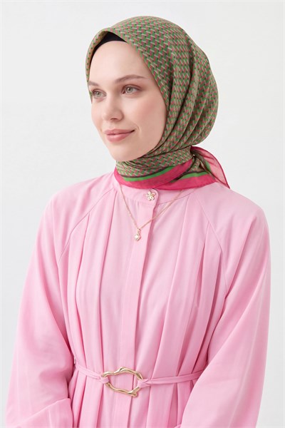 Olinda İpek Eşarp Herringbone Pembe