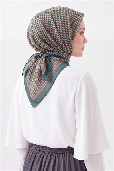Olinda İpek Eşarp Herringbone Zümrüt