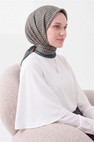 Olinda İpek Eşarp Herringbone Zümrüt
