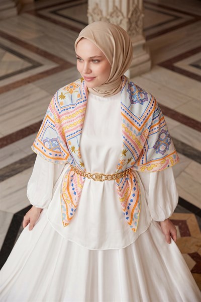 Omuz Şalı Modern Çini Turuncu