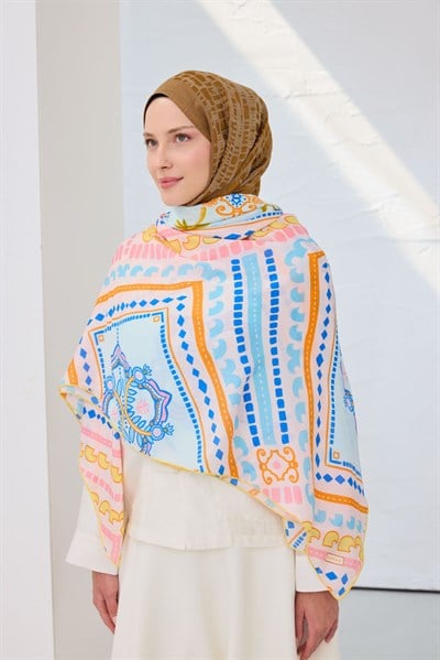 Omuz Şalı Modern Çini Turuncu