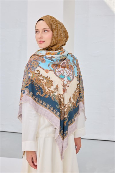 Omuz Şalı Ottoman Design Petrol Mavisi