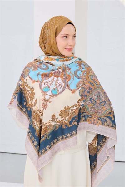 Omuz Şalı Ottoman Design Petrol Mavisi