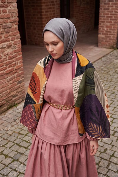 Omuz Şalı PatchworkBordo