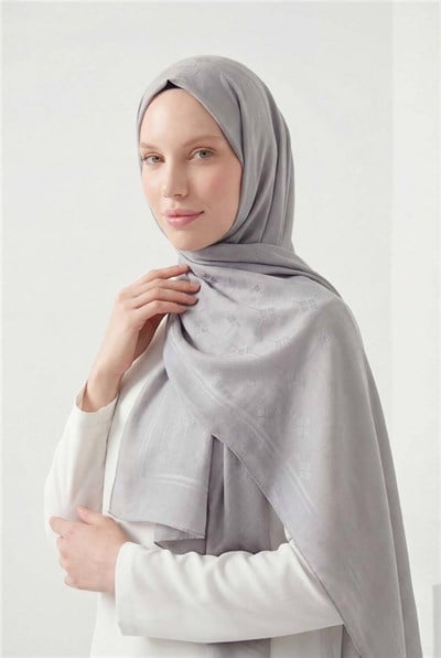 Pamuk Polyester Liva Şal Gümüş Nefes Alan Dokulu 90X200