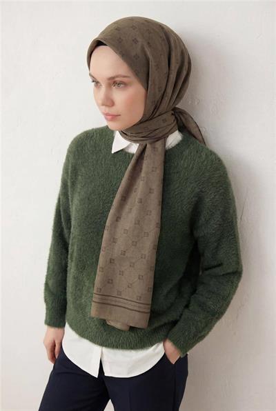 Pamuk Polyester Liva Şal Haki Nefes Alan Dokulu 90x200