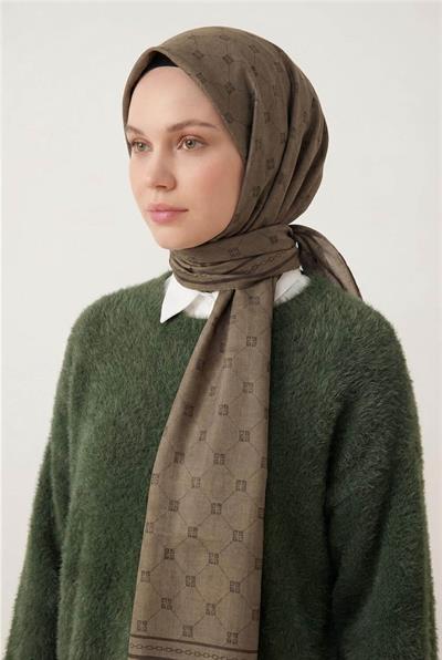 Pamuk Polyester Liva Şal Haki Nefes Alan Dokulu 90x200