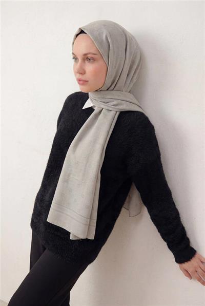 Pamuk Polyester Liva Şal Koyu Taş Nefes Alan Dokulu 90x200