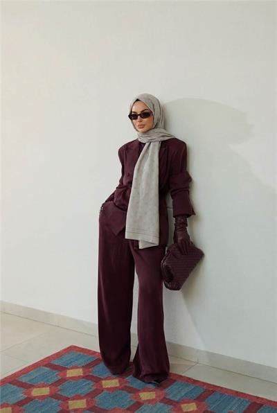 Pamuk Polyester Liva Şal Koyu Taş Nefes Alan Dokulu 90x200