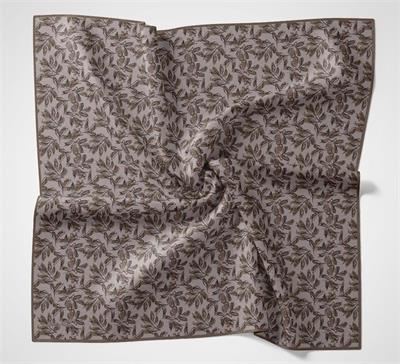 Pamuk Polyester Soft Eşarp Kahve Ton Çiçek Desenli Kaymaz Dokulu 90x90