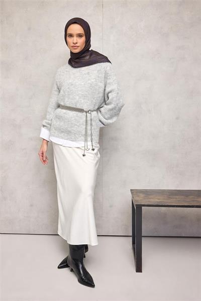 Pamuk Polyester Soft Eşarp Koyu Yeşil Geometrik Desenli Kaymaz Dokulu Tok Duruşlu 90x90