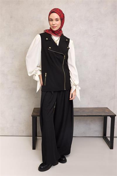 Pamuk Polyester Soft Eşarp Kırmızı Zemin Vizon-Siyah Lilyum Desenli Kaymaz Tok Duruşlu 90x90