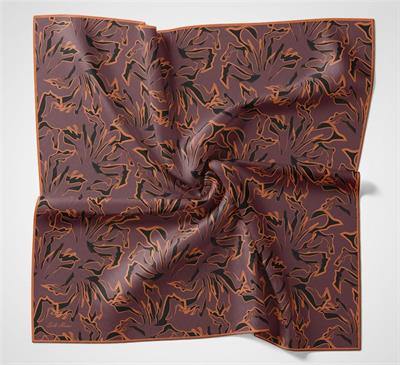 Pamuk Polyester Soft Eşarp Açık Mürdüm Soyut Desenli Tok Duruşlu 90x90