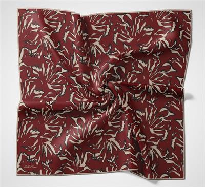 Pamuk Polyester Soft Eşarp Kırmızı Soyut Desenli Tok Duruşlu 90x90