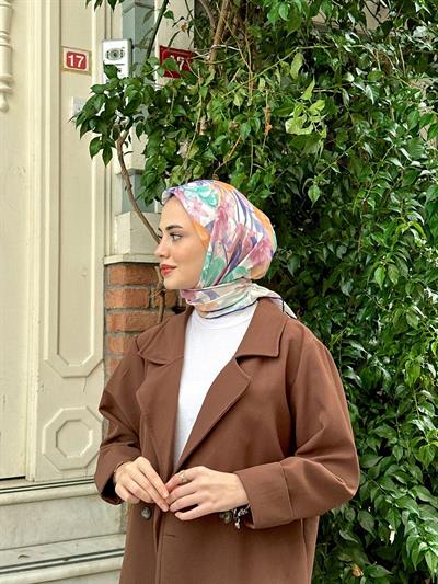 Pera Soft Eşarp Lacivert Beyaz 1148-12