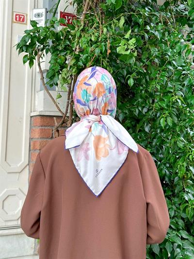 Pera Soft Eşarp Lacivert Beyaz 1148-12