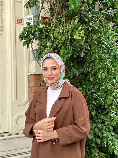 Pera Soft Eşarp Lacivert Beyaz 1148-12