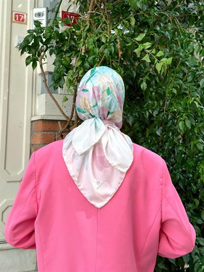 Pera Soft Eşarp Pembe Sarı 1148-19