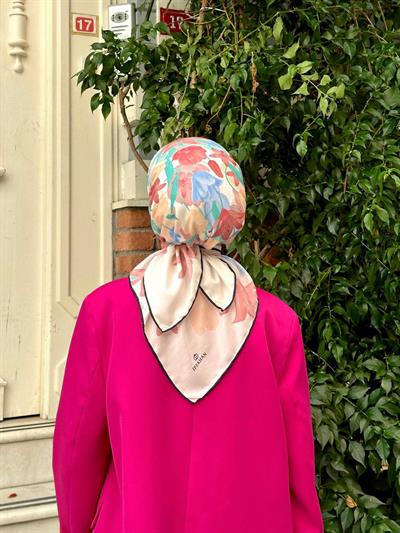 Pera Soft Eşarp Pembe Turuncu 1148-08