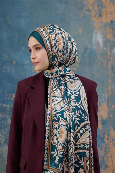 Petrol Hint Vual Şal -  5004-07