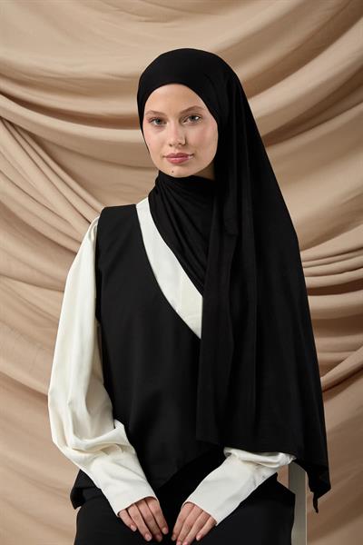 Premium Penye Şal 65002-01 Siyah