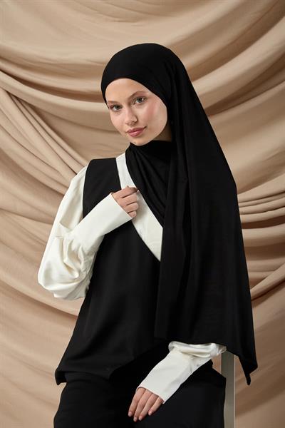Premium Penye Şal 65002-01 Siyah