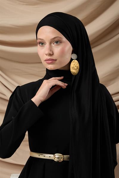 Premium Penye Şal 65002-01 Siyah