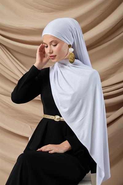 Premium Penye Şal 65002-02 Beyaz