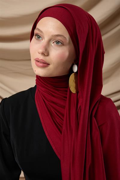 Premium Penye Şal 65002-06 Bordo