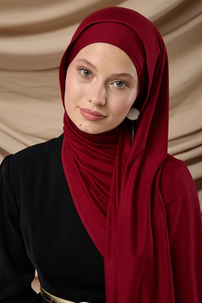 Premium Penye Şal 65002-06 Bordo