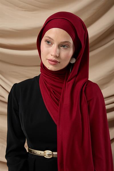 Premium Penye Şal 65002-06 Bordo
