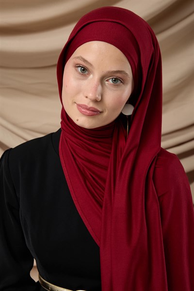 Premium Penye Şal 65002-06 Bordo